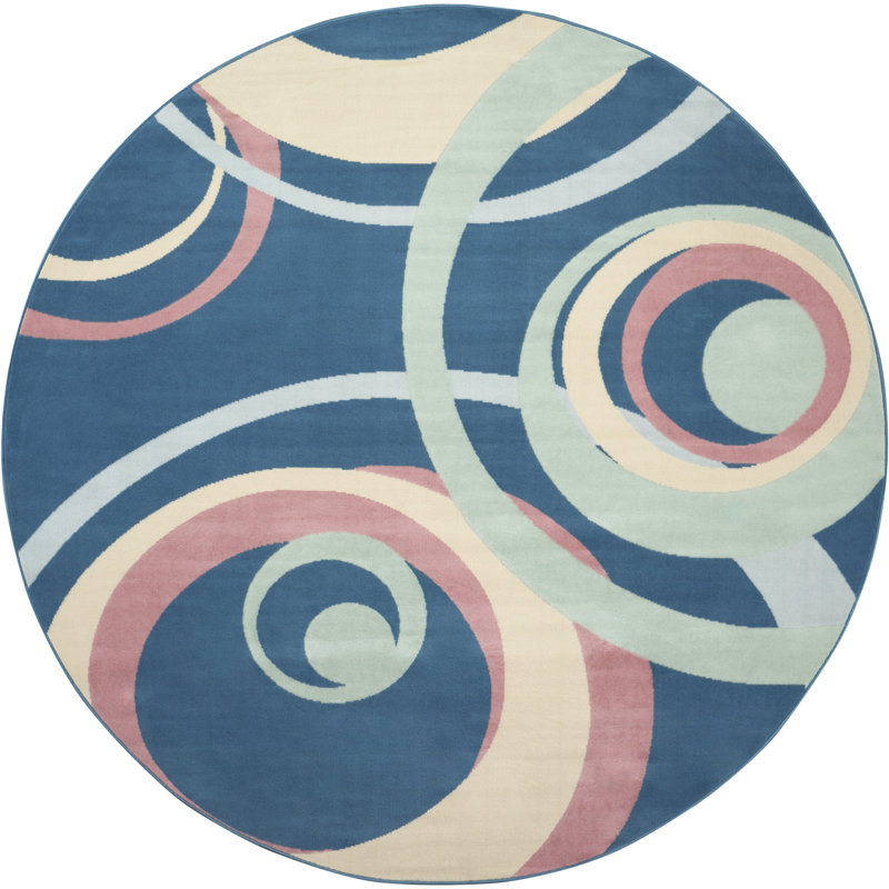 Zakirah Abstract Indoor Rug, Round 8'