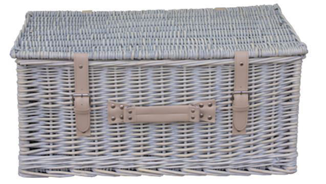 Rhonda Picnic Basket, 25cm H x 50cm W x 35cm D, Grey
