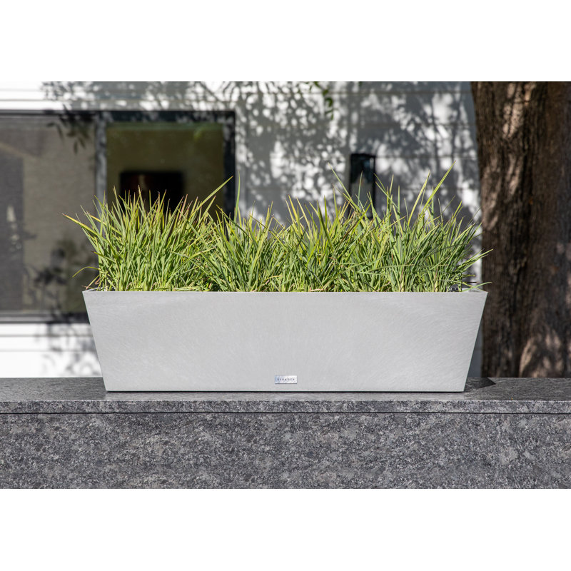 Pure Series Window Box Planter, Charcoal Gray, Set of 2, 9" H x 36" W x 10" D