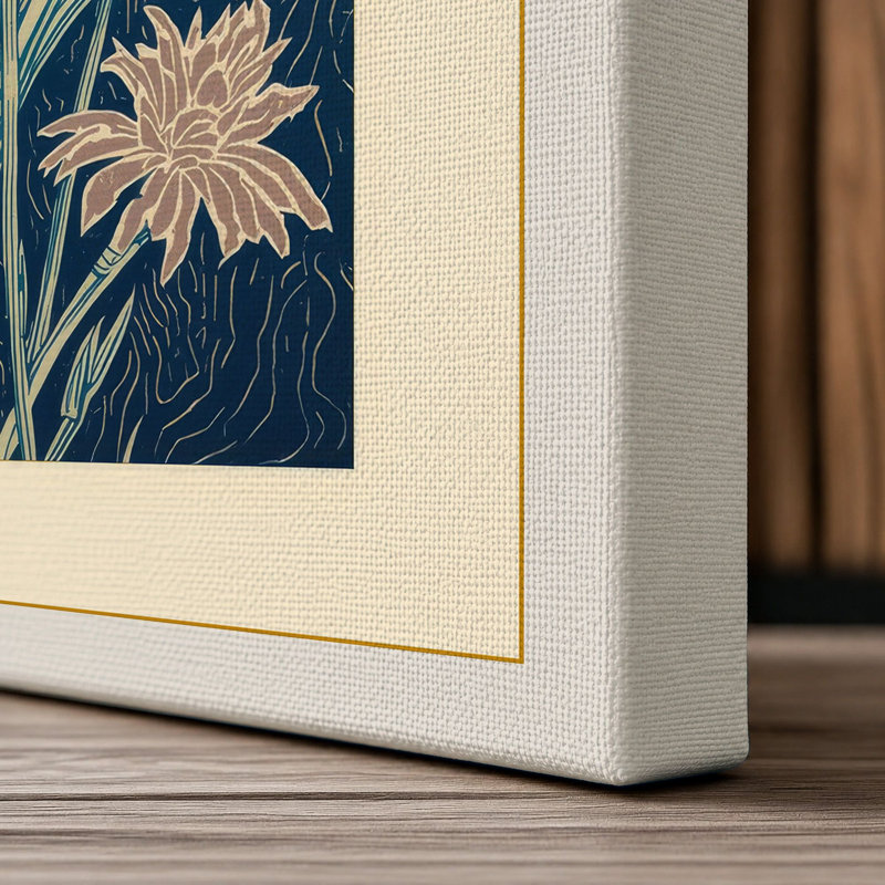 Carnation in Bloom Botanical - Wrapped Canvas, 18x12 - 45.7 x 30.5 cm, Cream Border