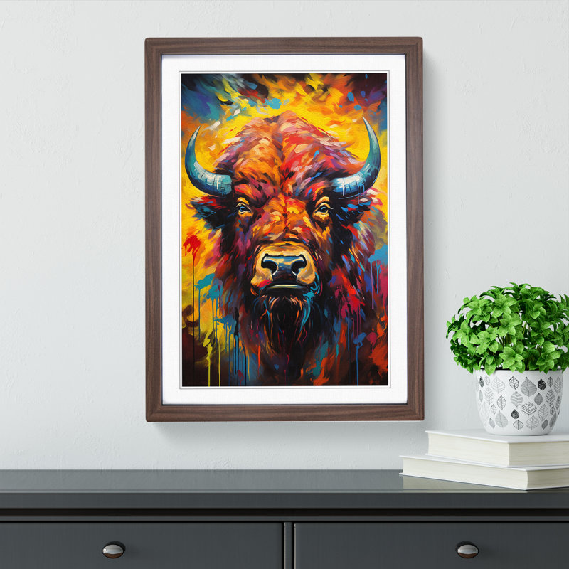 Buffalo Expressionism Art - Framed Print