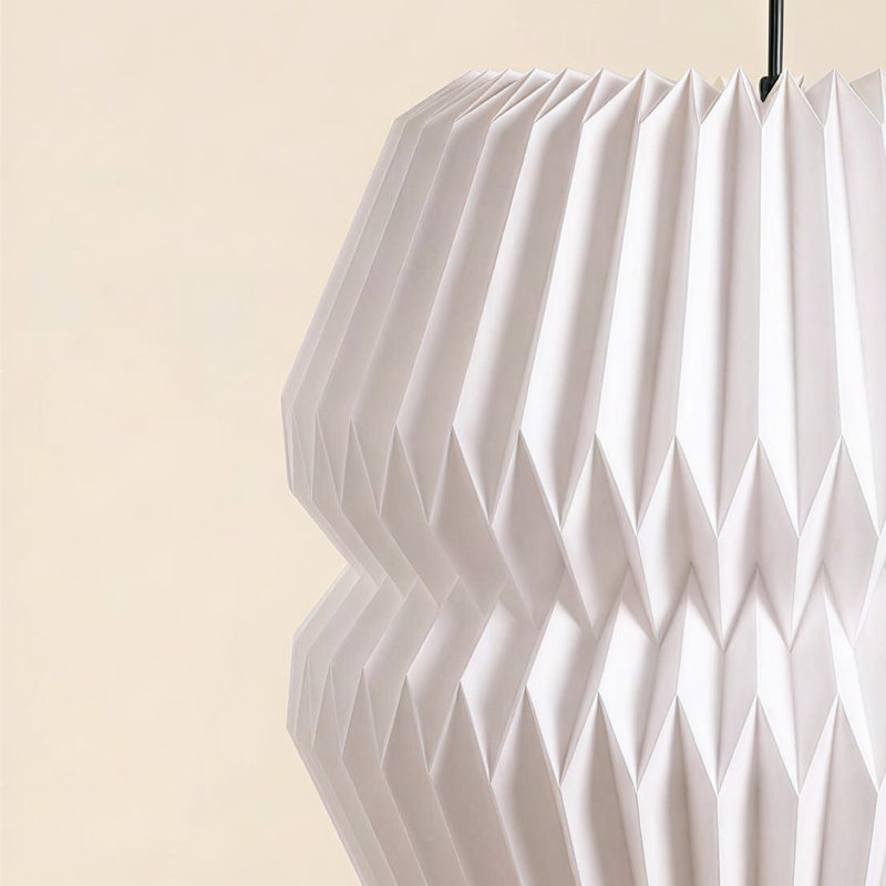 38cm H Cardboard / Paper Drum Pendant Shade in White