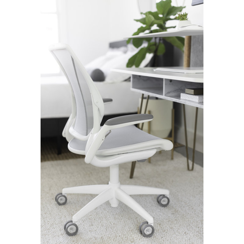 World Mesh Task Chair, White, White, Adjustable