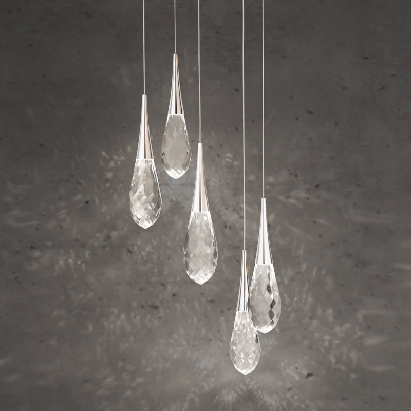 Hibiscus 5 - Light LED Pendant, Polished Nickel