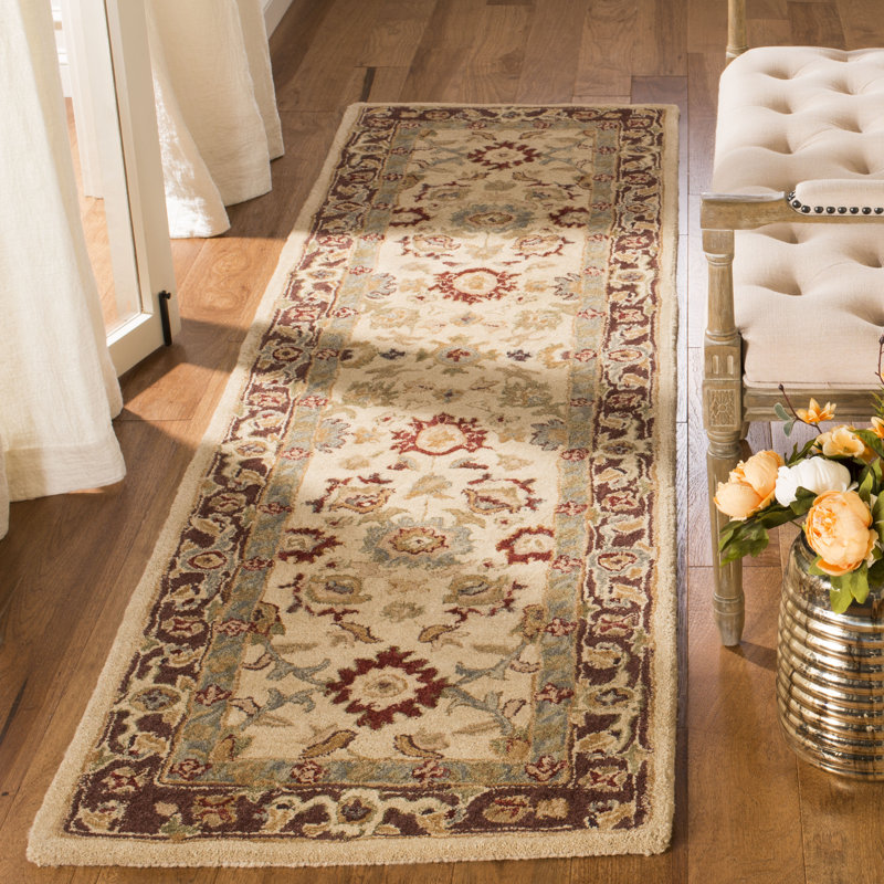 Tapis oriental en laine touffeté à la main Tingley, Tapis de couloir 2 pi 3 po x 12 pi