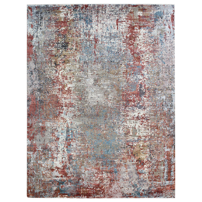 Tapis rouge / gris / ivoire Capella One-of-a-Kind 9 pi x 12 pi 1 po Capella