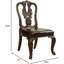 Ensemble de 2 chaises d'appoint de style traditionnel traditionnel avec dossier en cerisier brun et siège en similicuir rembourré