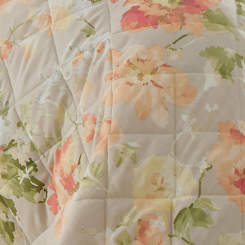 Flourette Cotton Blend Bedspread, Natural