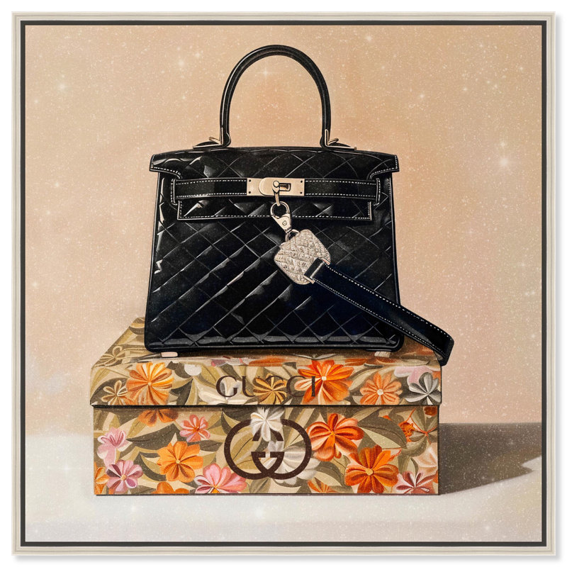 Toile de luxe avec boîte-cadeau par Art Remedy, H 13 po x l 13 po, Noir, Cadre flottant