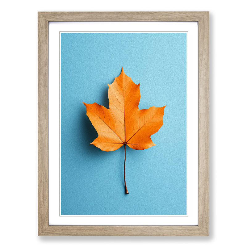 Leaf Minimalism Art - Framed Print, Oak Framed, 34cm H x 25cm W x 2cm D