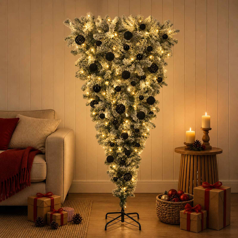 Christmas Tree, 120 cm, with LEDs & black balls