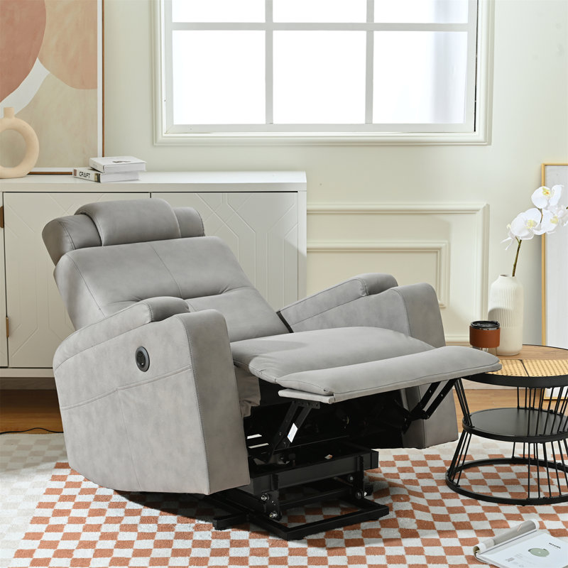 Fauteuil inclinable électrique lève-personne Orrum, 100 % polyester gris clair