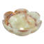 Lavabo vasque à fleurs en onyx vert clair 16 po - Lavabo en pierre naturelle - Lavabo à motif floral poli pour salle d'eau et salle de bain principale