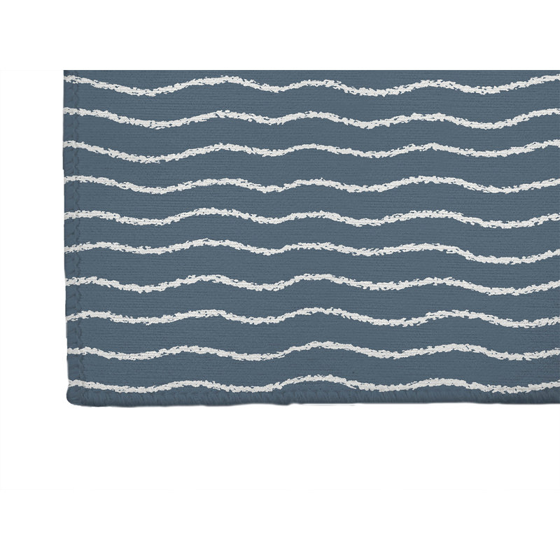 Tapis de bureau Wave Grunge, L 7 pi x L 5 pi, Bleu
