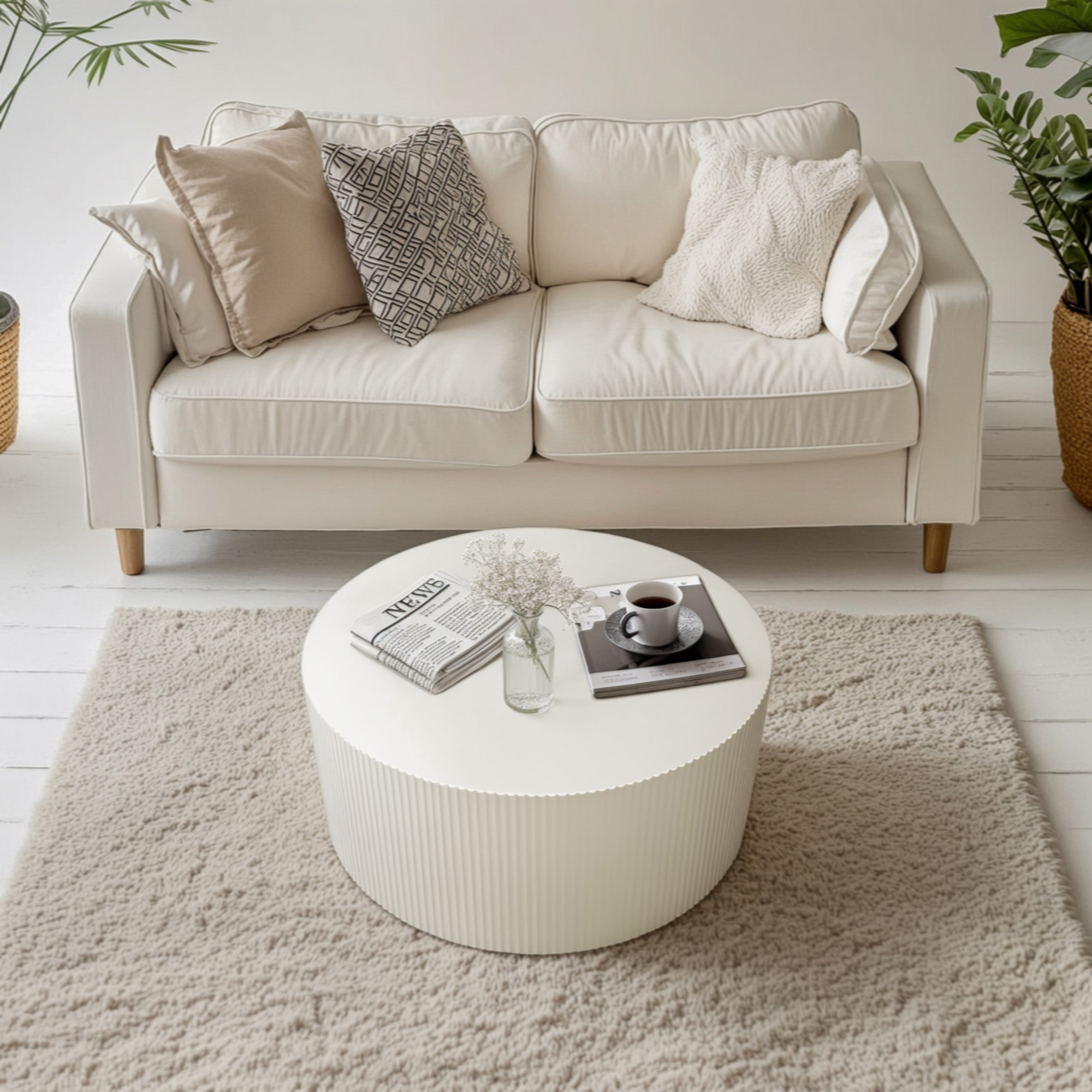 Brayden Studio 35.83" Stylish And Minimalist Wave Stripe Coffee Table ...