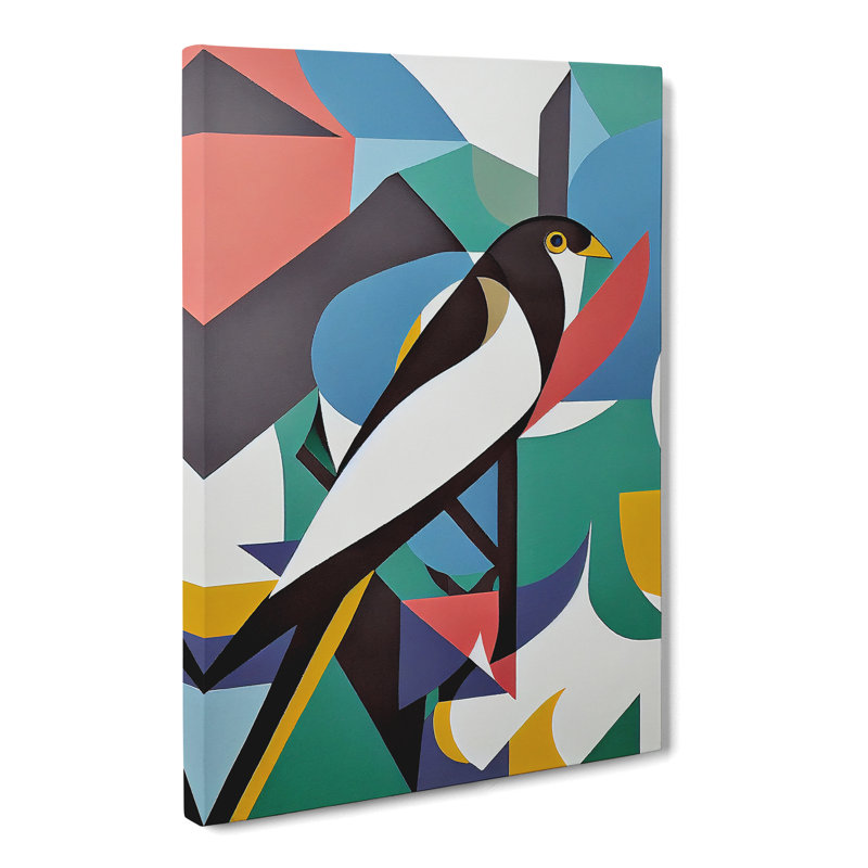 Magpie Bird Abstract Vol.1 - Wrapped Canvas, 50cm H x 35cm W x 3cm D