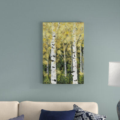 " Birch Treeline I " by Jade Reynolds Painting Print