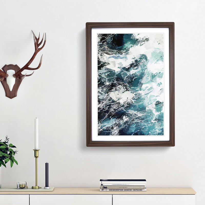 Tempest in Abstract - Framed Print, 36cm H x 27cm W x 2cm D, Walnut Framed