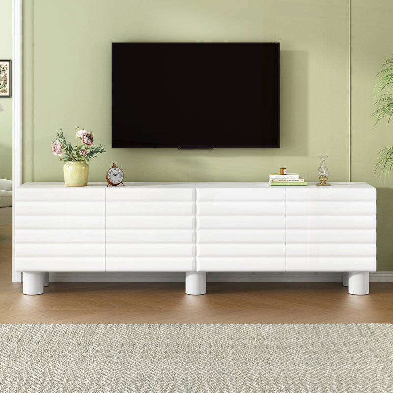 TV Stand With 4 Cabinets For Tvs Up To 75", White