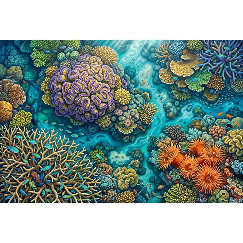 Décoration murale Corail, Texturé non collé, 200 po x 120 po
