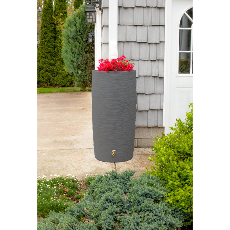 Baril d'eau de pluie 50 gallons Impressions, Granite noir