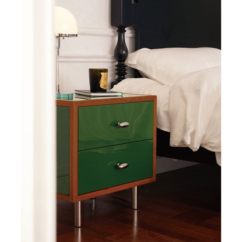 Table de chevet en bois de cerisier de luxe massif French Light
