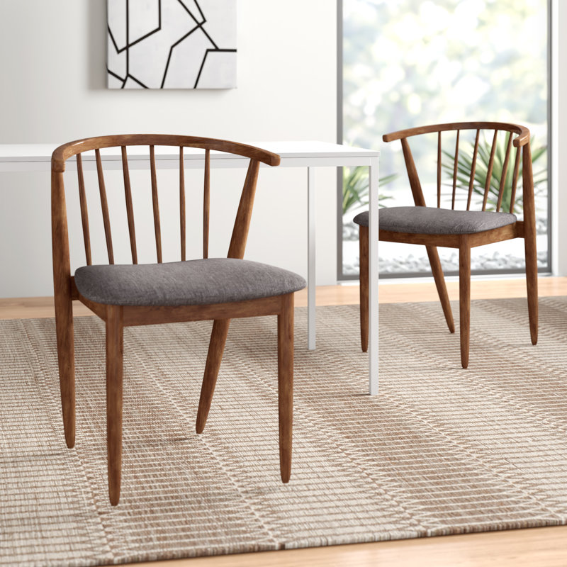 Chaise avec accoudoirs gris / brun Guimond
