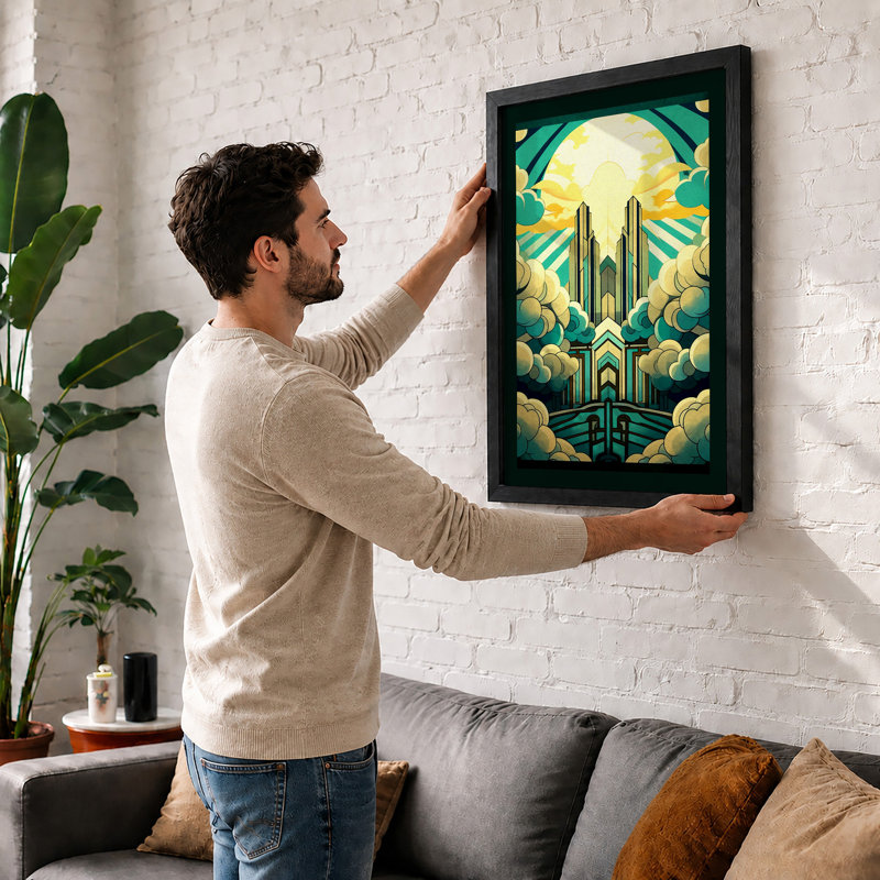 Urban Monument Art Deco - Print, A3 - 42.0 x 29.7 cm, Walnut
