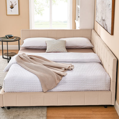 Comfortable Upholstered Queen Bed, Pink Velvet, For A Tranquil Bedroom And Living Room Daybed, Velvet Cover, Cozy