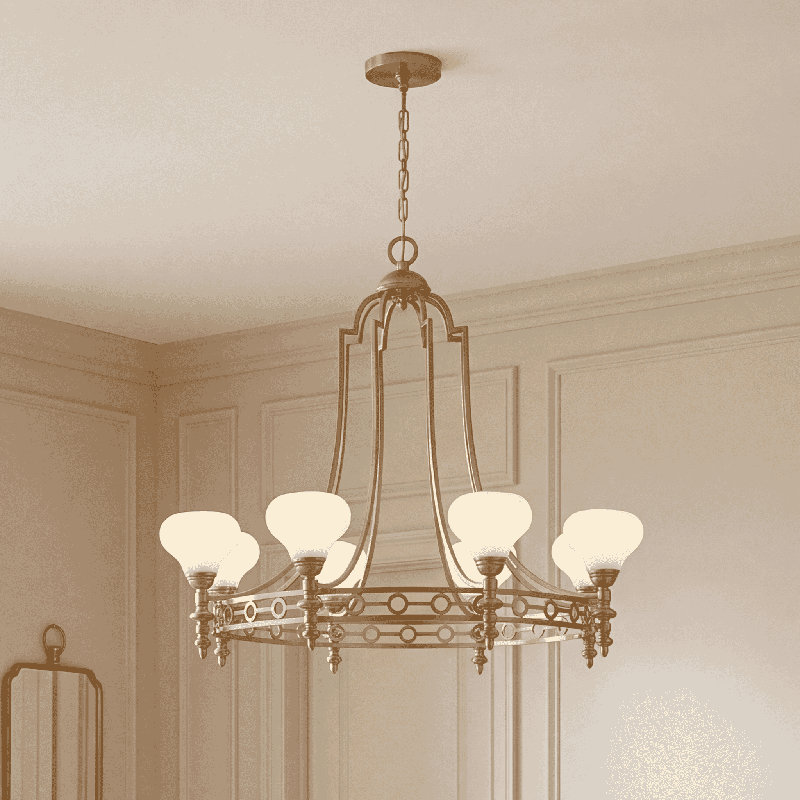 Lustre 8 lumières Hoekstra en noir mat, Noir