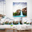 Coussin décoratif paysage imprimé chute d'eau sous un ciel nuageux-1022197936-1022197949