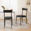 Ensemble de 4 chaises de salle à manger rembourrées modernes en cuir de polyuréthane avec siège et dossier rembourrés, noir
