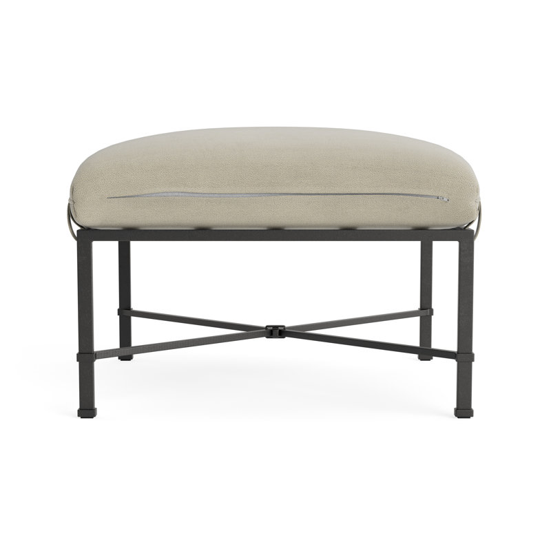 Venetian Outdoor Ottoman, Textured Pewter, Fushion Neptune