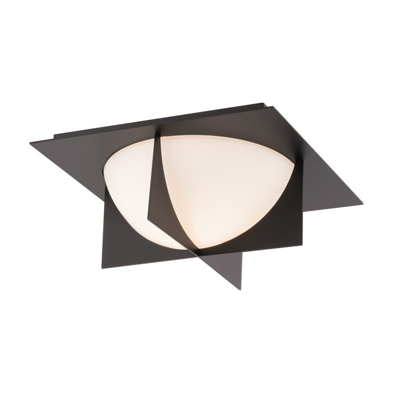 Plafonnier encastré en verre Echelon, Noir