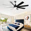 Ventilateurs de plafond de 72 pouces avec lumières et télécommande et 6 moteurs à courant continu pour le salon