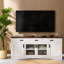 Meuble télé et centre de divertissement spacieux, console moderne en bois aggloméré