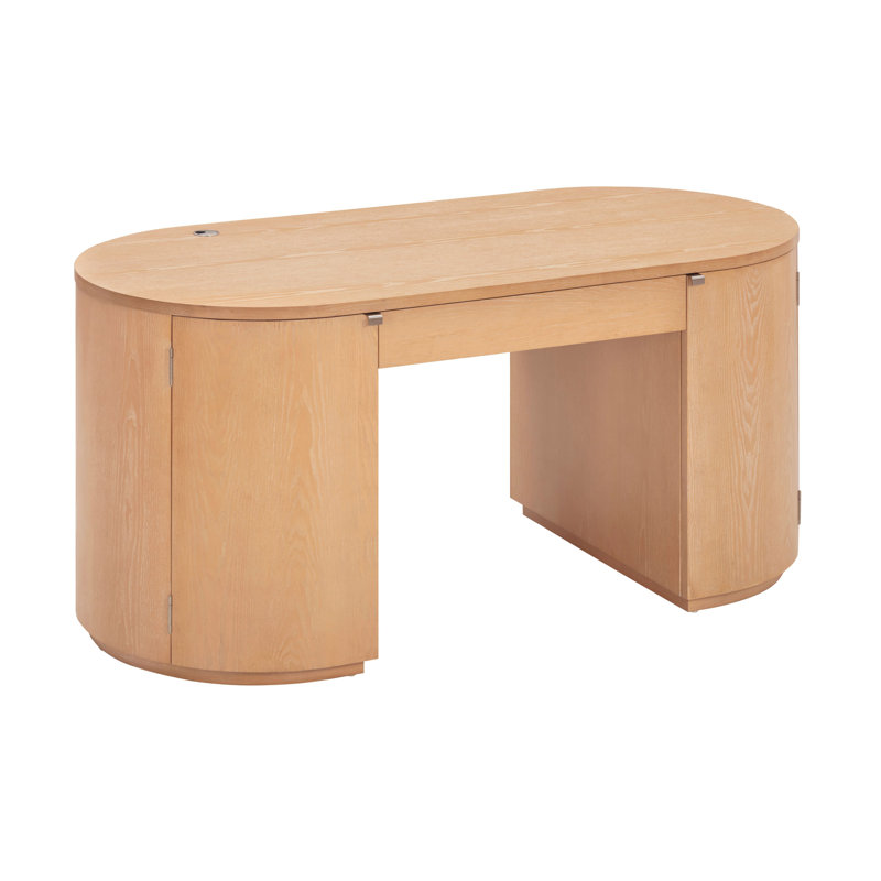 Ault Wood Executive Desk, Natural Wood