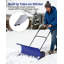 Pelle à neige robuste avec roues - Lame galvanisée réglable - Conception ergonomique à poussoir pour économiser le dos - Lame inclinée à 5 positions et roues en caoutchouc - Déneigement efficace pour l'allée, le trottoir et la porte-128488381