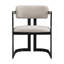 Ensemble de 2 chaises de salle à manger rembourrées en tissu avec structure en métal noir, capacité de poids de 265 lb-958053943