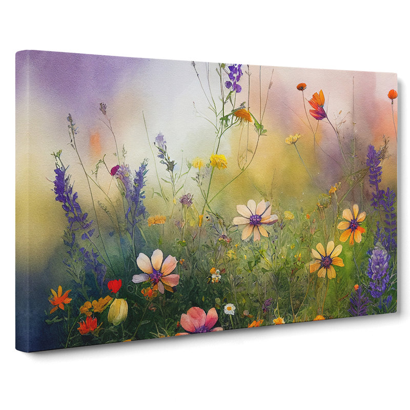 Shining Wildflowers Floral - Wrapped Canvas, 35cm H x 50cm W x 3cm D