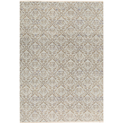 Tapis beige noué à la main de haute qualité
