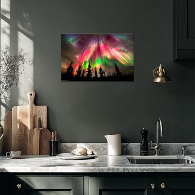 Adrianny Northern Lights Canvas Prints Framed Landscape Wall Art Nature Wall Artwork Abstract Canvas Painting Picture Poster for Living Room Bedroom Office Ready to Hang, 12×16 Inches