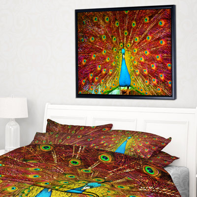« peacock danse », reproduction d’impression sur toile tendue encadrée