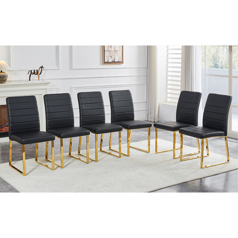 Ensemble de 6 chaises robustes: coussin de 2,1 po d'épaisseur, structure en fer, parfait pour la maison ou le bureau. Couleurs classiques, bon rapport qualité-prix