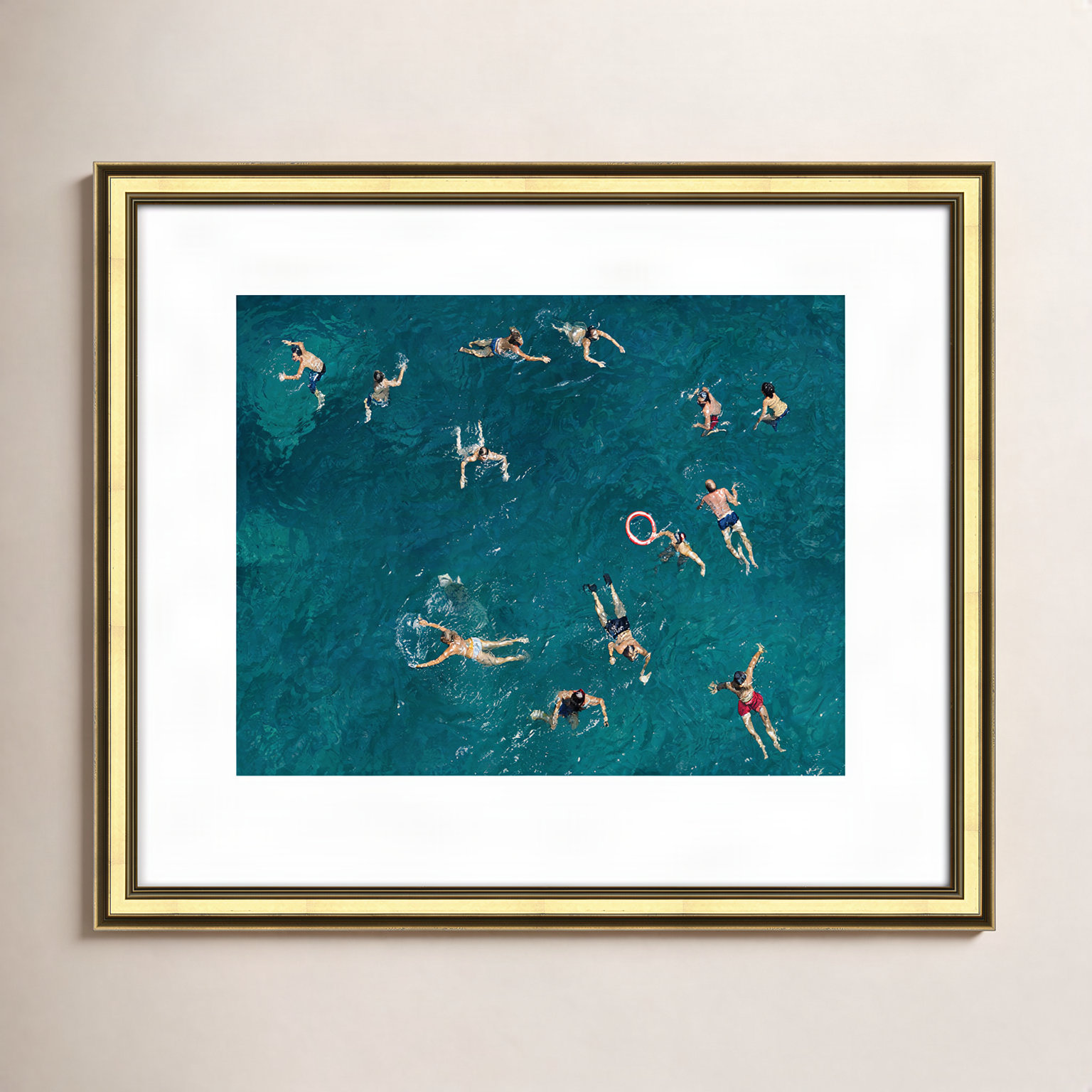 Norvell "Tonti" Print by Tonti, 13" H x 15" W x 0.88" D, Gold Framed Paper