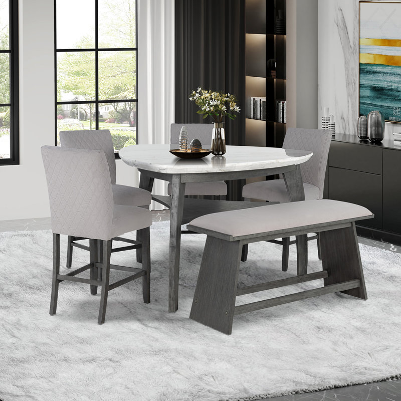 Banc de bar gris Jasmine