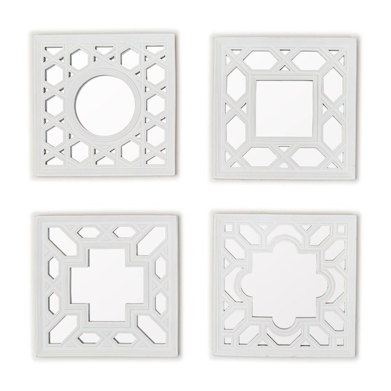 Ensemble de 4 miroirs muraux en résine