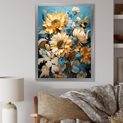 «Azure Fields Sunflowers IV» sur toile