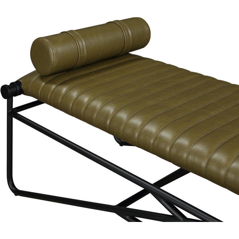 Gatsby Pollman Faux Leather Bench, Olive Vegan Leather