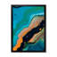 Composition abstraite de marbre en bleu et orange II - peinture sur toile-60160376-60160377